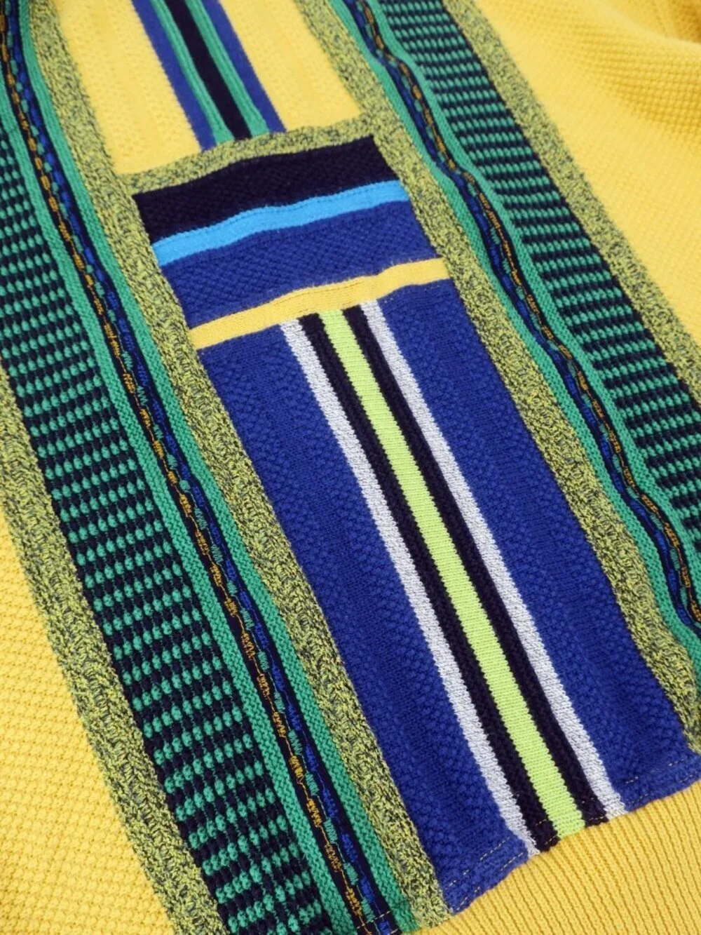 Vintage 90s BAFFO Italy Knit Sweater Men's Large Coogi Style Abstract Textured